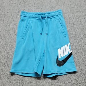 Nike Aqua Blue Youth Logo Knit Shorts Size M